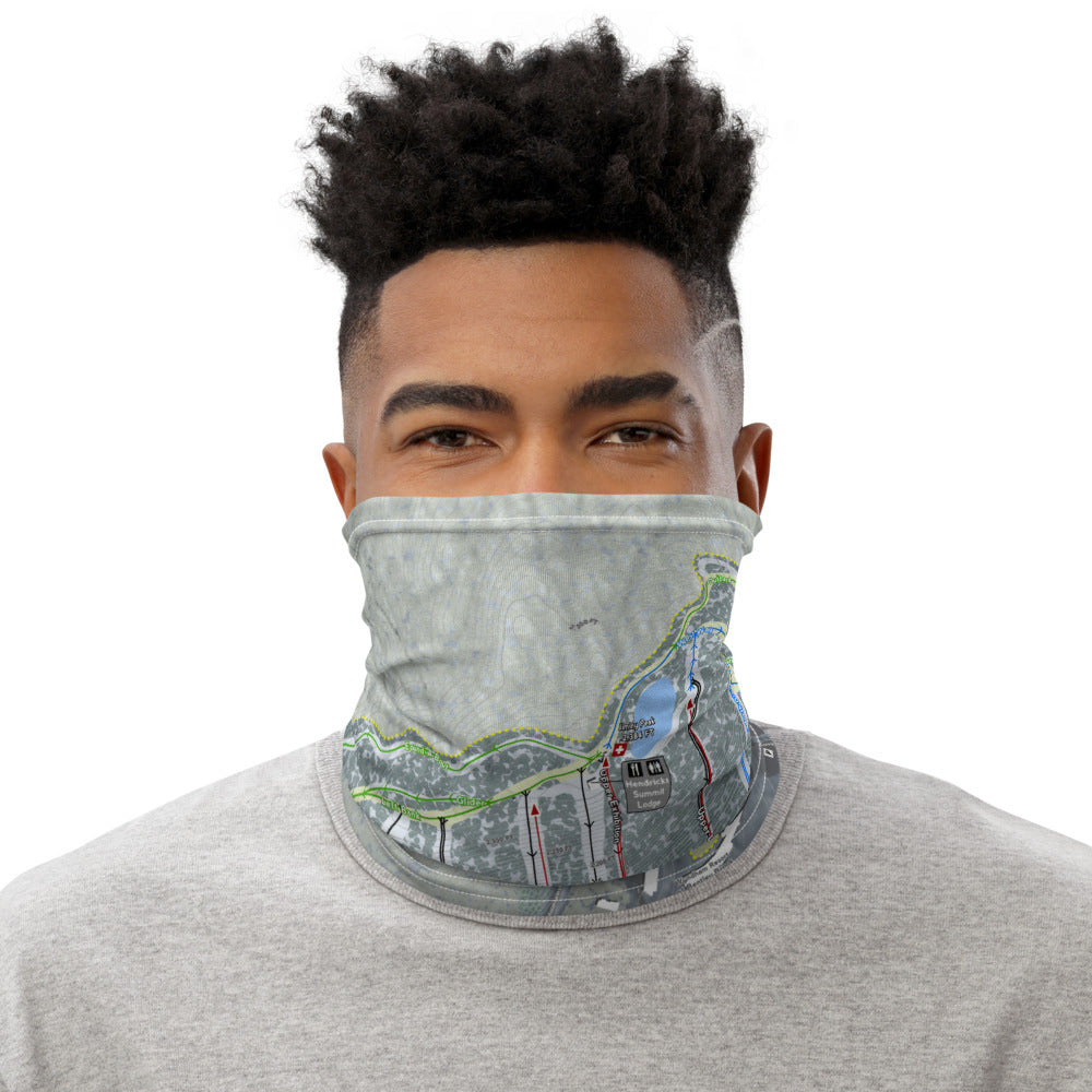 Jiminy Peak, Massachusetts Ski Trail Map Printed Neck Gaiter - Powderaddicts