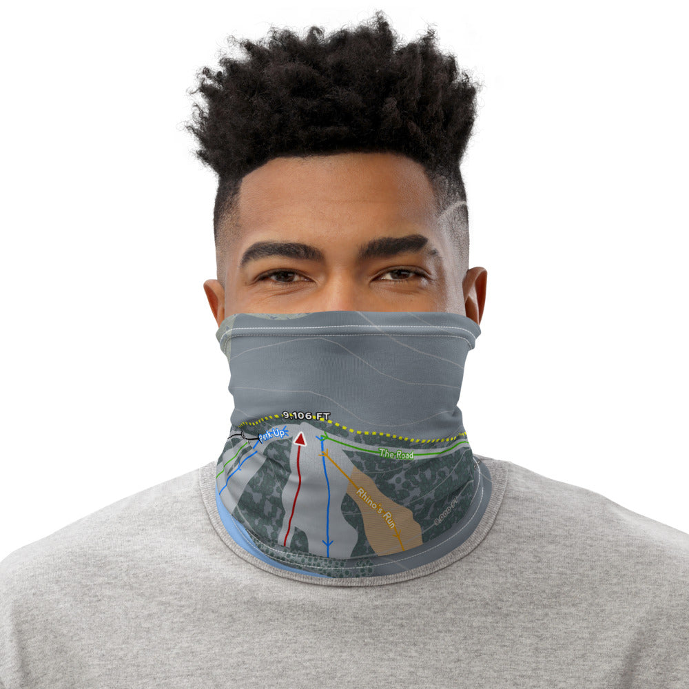 Lake City, Colorado Ski Trail Map Printed Neck Gaiter - Powderaddicts