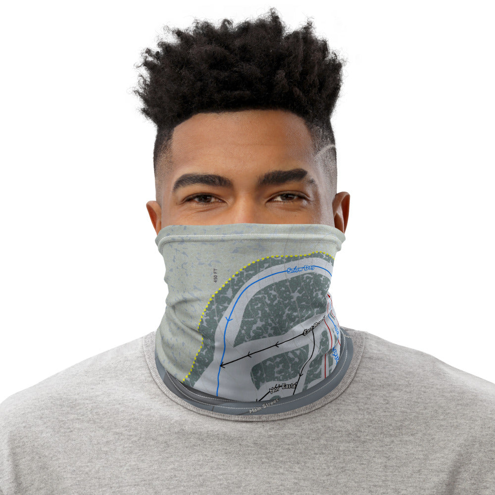 Ski Ward, Massachusetts Ski Trail Map Printed Neck Gaiter - Powderaddicts
