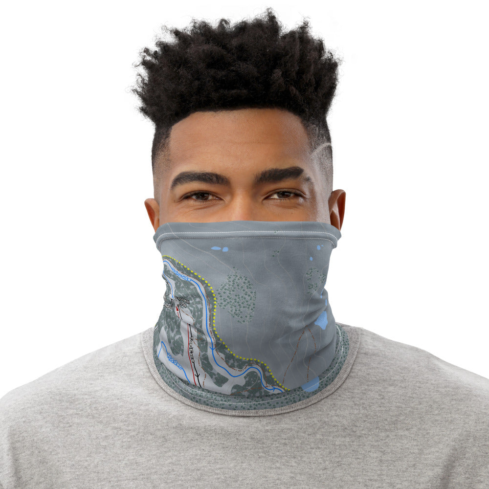 Mt Eyak, Alaska Ski Trail Map Printed Neck Gaiter - Powderaddicts