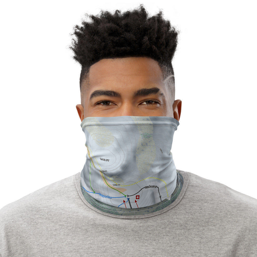 Ski Sundown, Connecticut Ski Trail Map Printed Neck Gaiter