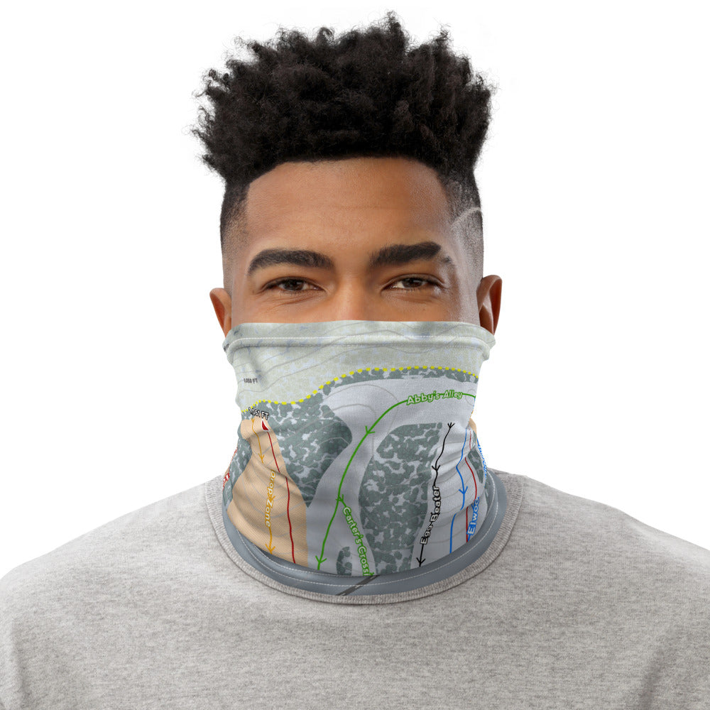 Seven Oaks, Alabama Ski Trail Map Printed Neck Gaiter