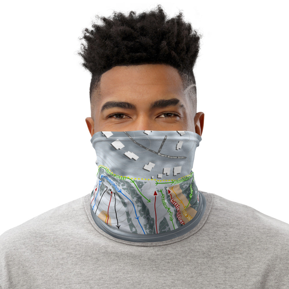 Buck Hill, Minnesota Ski Trail Map Printed Neck Gaiter