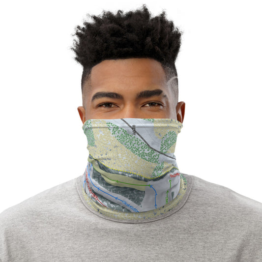 Chestnut Mountain, Illinois Ski Trail Map Printed Neck Gaiter - Powderaddicts