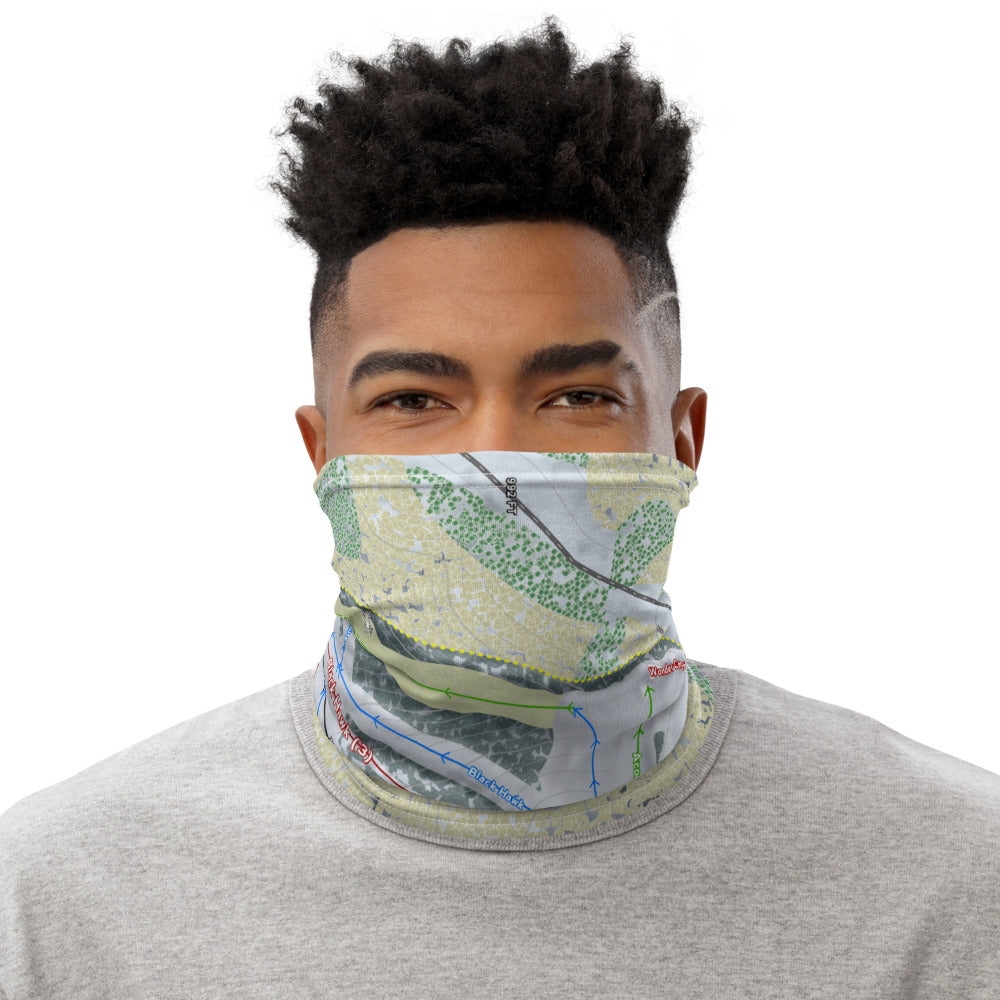 Chestnut Mountain, Illinois Ski Trail Map Printed Neck Gaiter - Powderaddicts