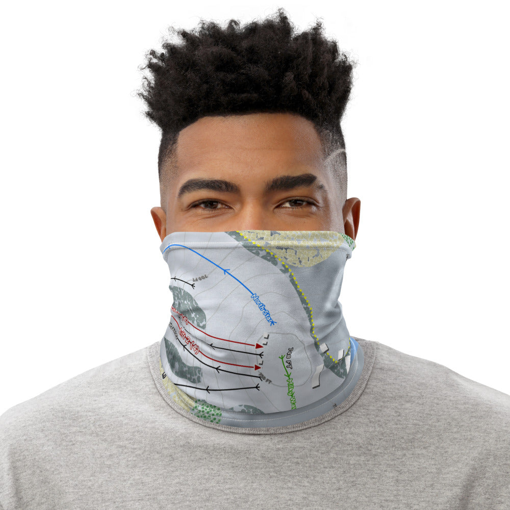 Ski Snowstar, Illinois Ski Trail Map Printed Neck Gaiter - Powderaddicts