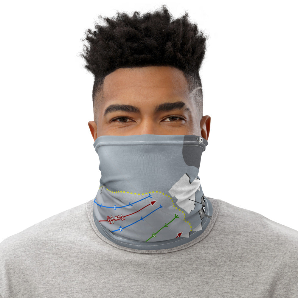 Villa Olivia, Illinois Ski Trail Map Printed Neck Gaiter