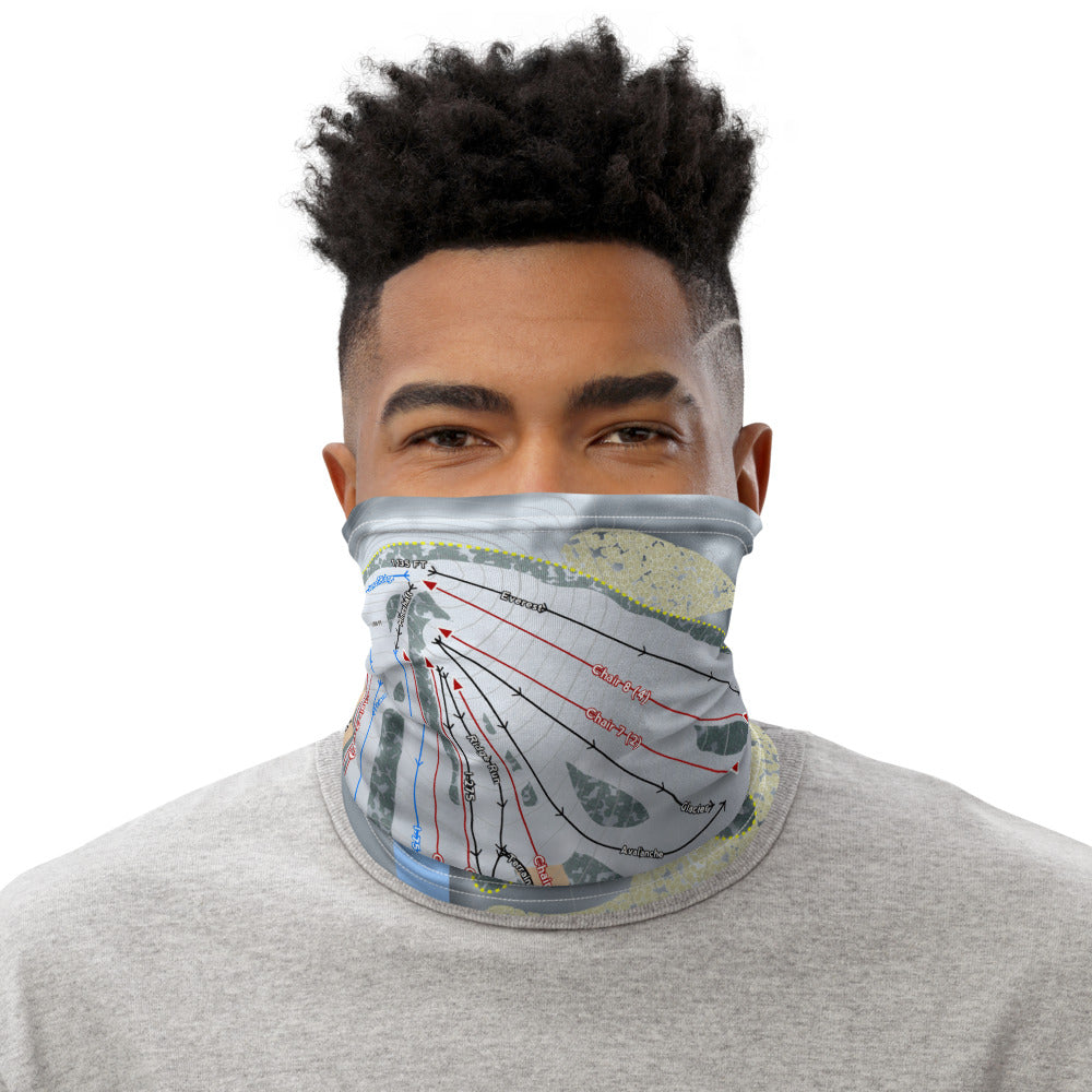 Alpine Valley, Ohio Ski Trail Map Printed Neck Gaiter - Powderaddicts