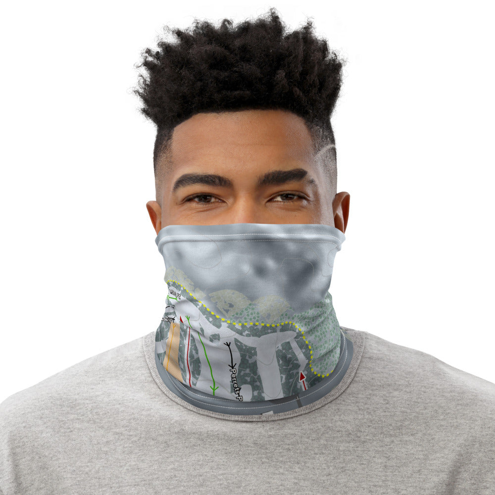 Mt Itasca, Minnesota Ski Trail Map Printed Neck Gaiter