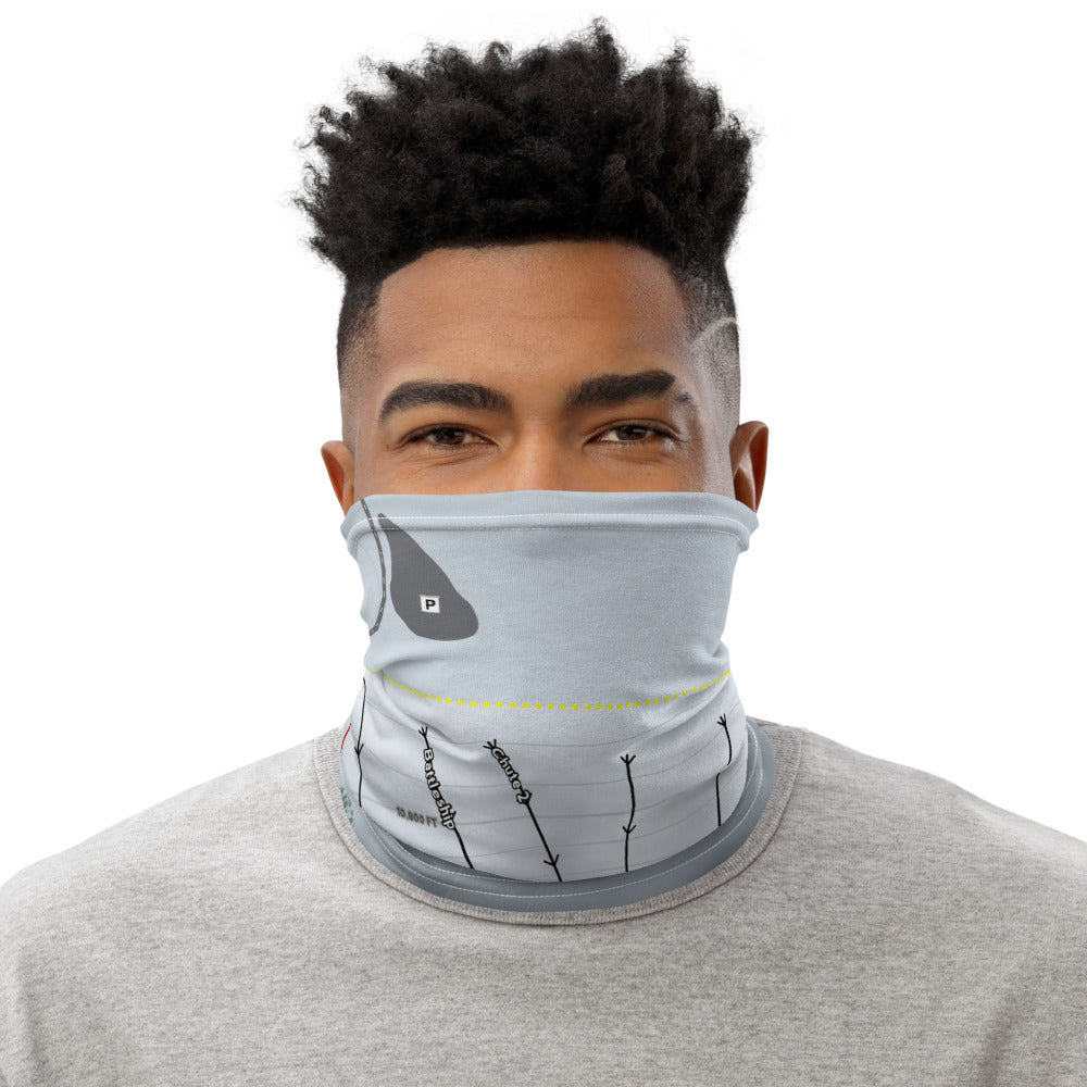 Beartooth Basin, Wyoming Ski Trail Map Printed Neck Gaiter
