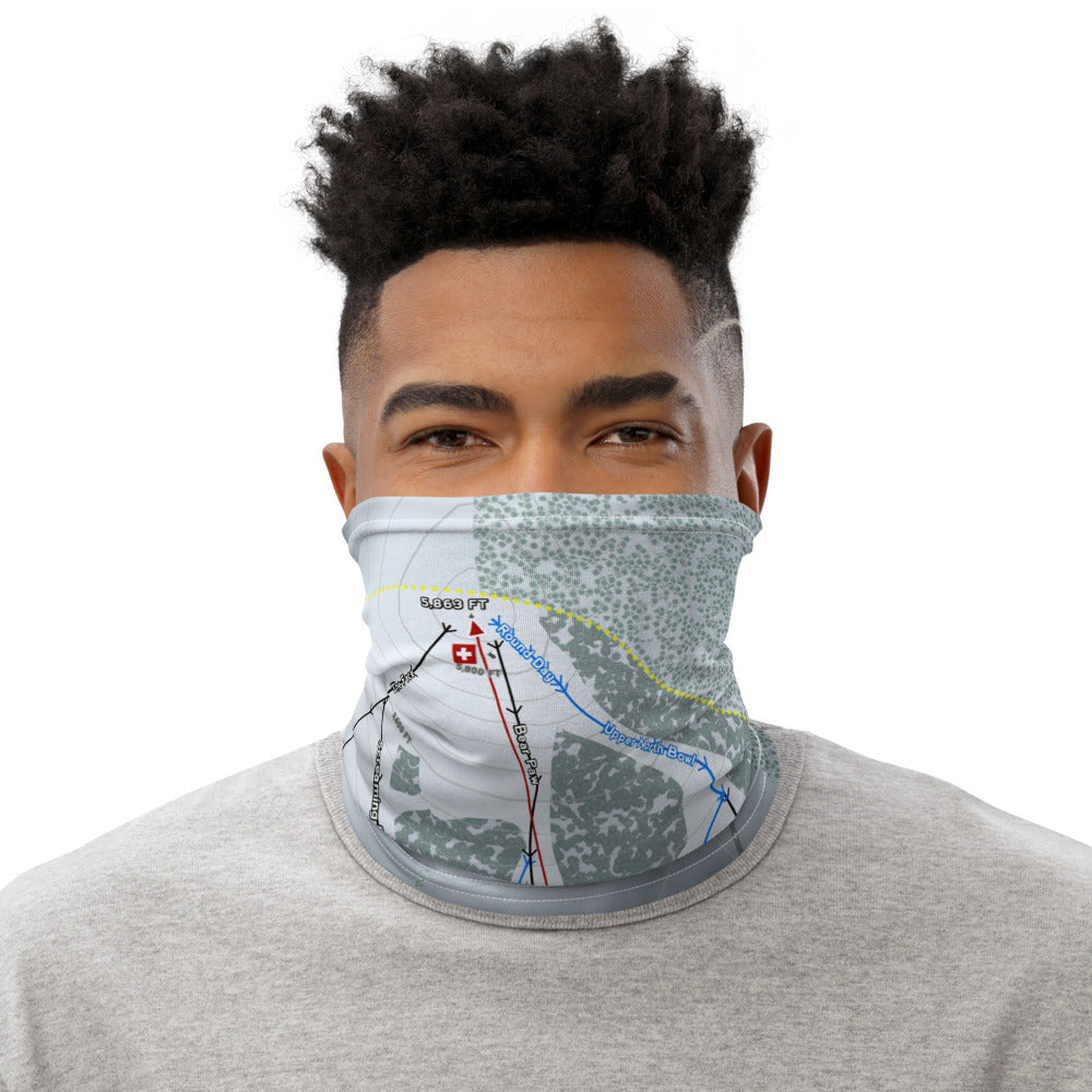 Bear Paw, Montana Ski Trail Map Printed Neck Gaiter