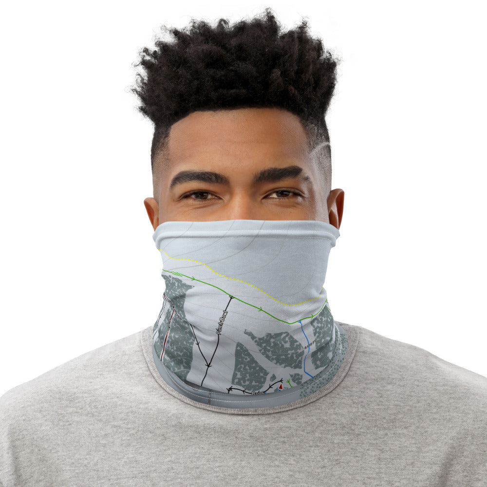 Pomerelle, Idaho Ski Trail Map Printed Neck Gaiter - Powderaddicts