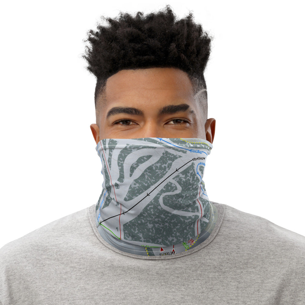 Wolf Ridge, North Carolina Ski Trail Map Printed Neck Gaiter - Powderaddicts