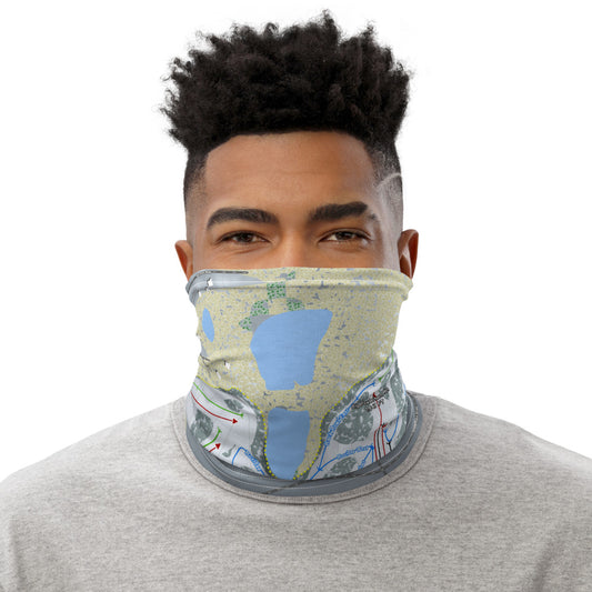 Big Powderhorn, Michigan Ski Trail Map Printed Neck Gaiter - Powderaddicts