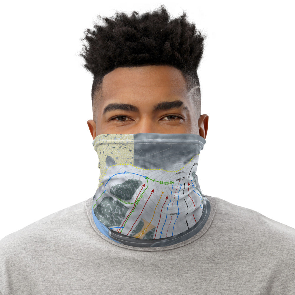 Bittersweet, Michigan Ski Trail Map Printed Neck Gaiter