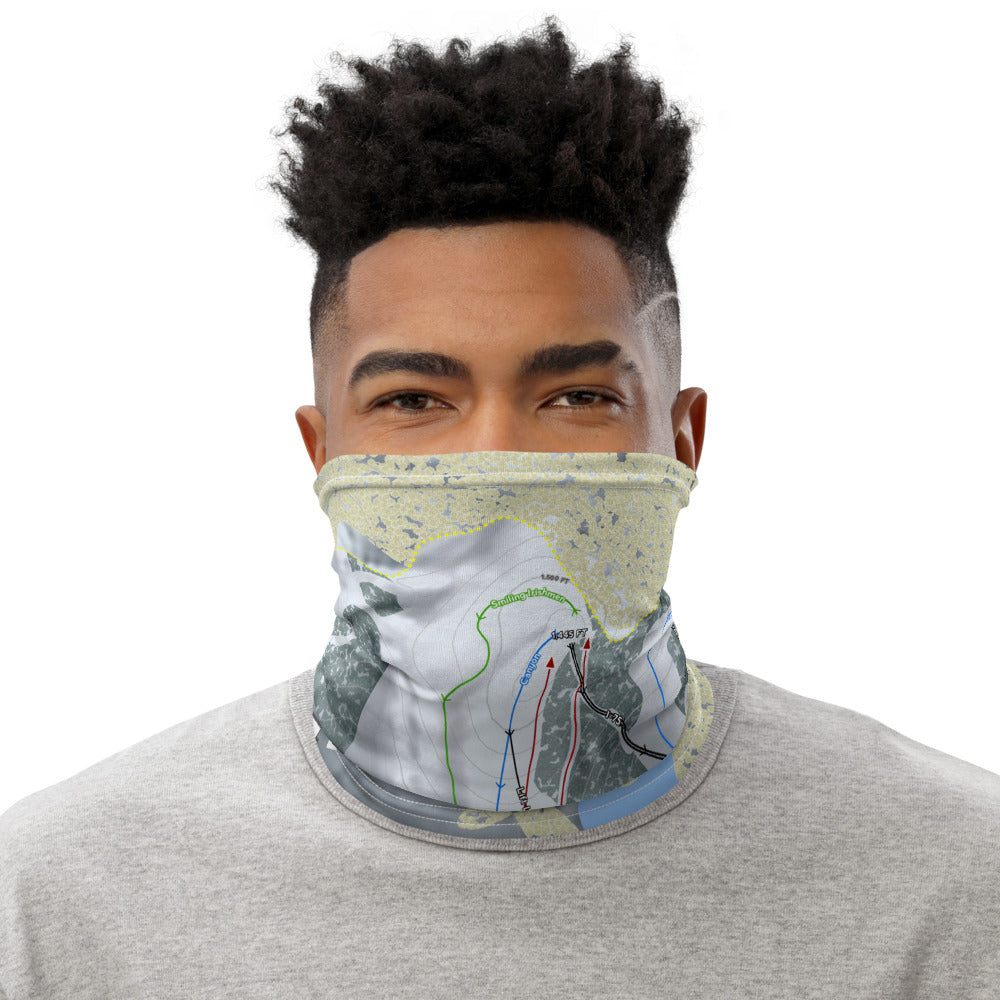 Caberfae Peaks, Michigan Ski Trail Map Printed Neck Gaiter