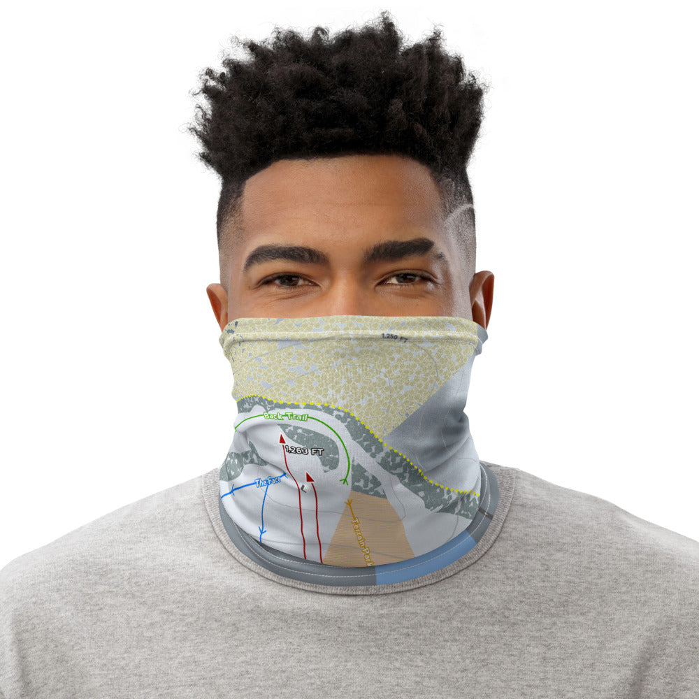 Hanson Hills, Michigan Ski Trail Map Printed Neck Gaiter