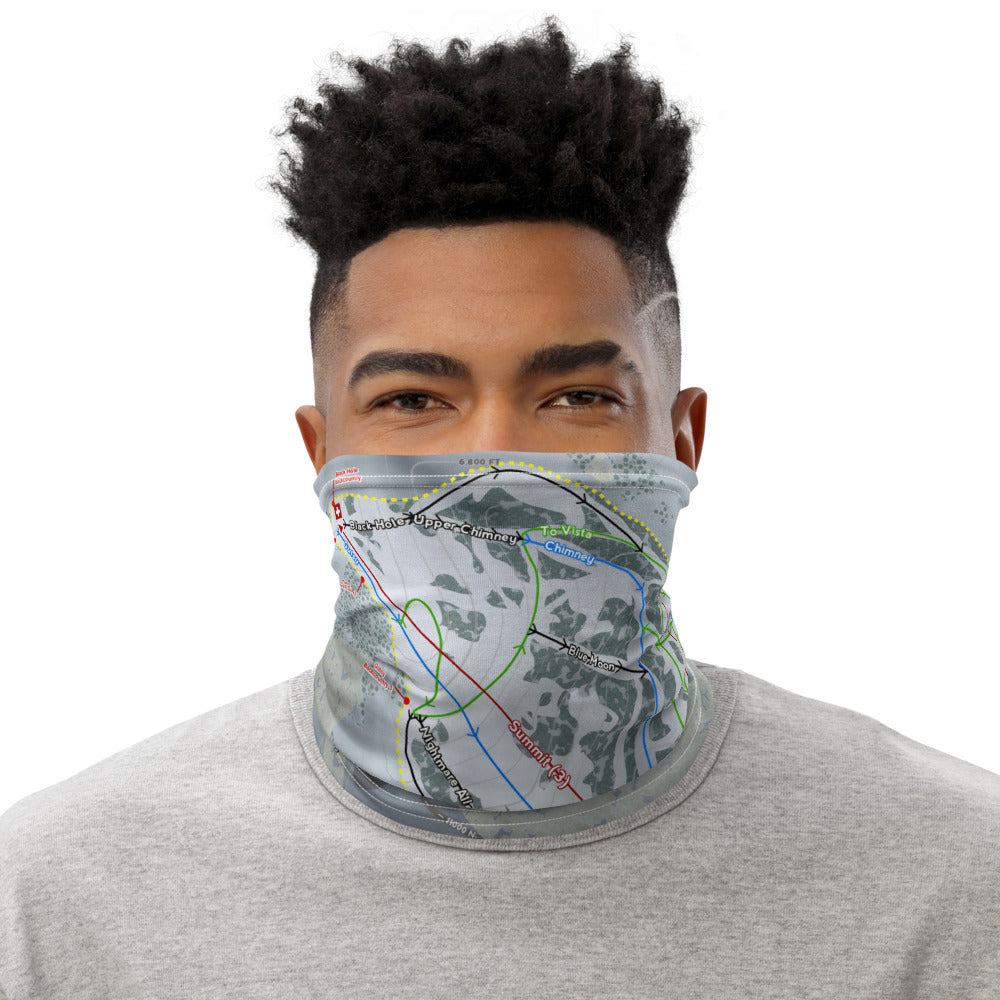 Cherry Peak, Utah Ski Trail Map Printed Neck Gaiter