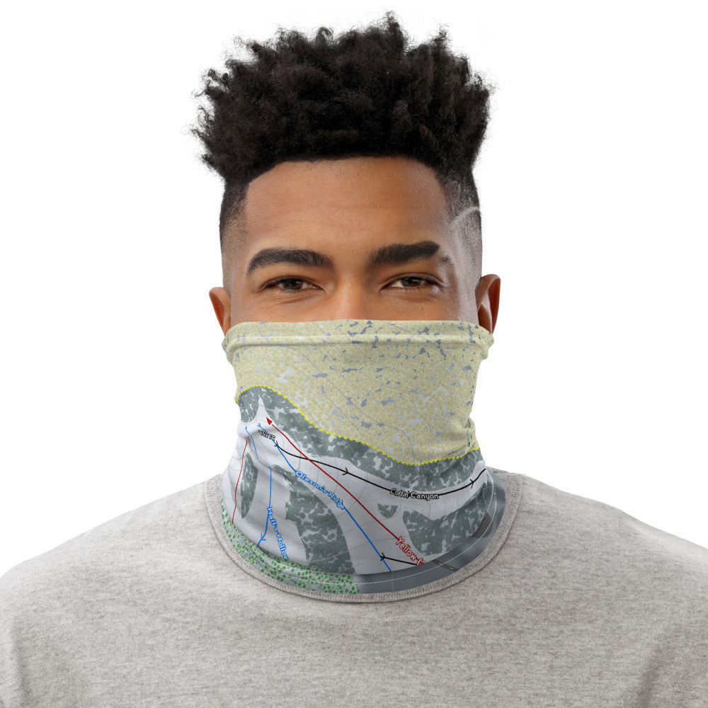 Mt Holiday, Michigan Ski Trail Map Printed Neck Gaiter