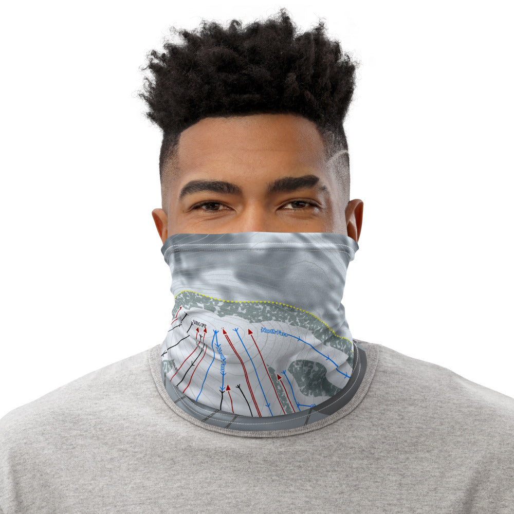 Mt Holly, Michigan Ski Trail Map Printed Neck Gaiter - Powderaddicts