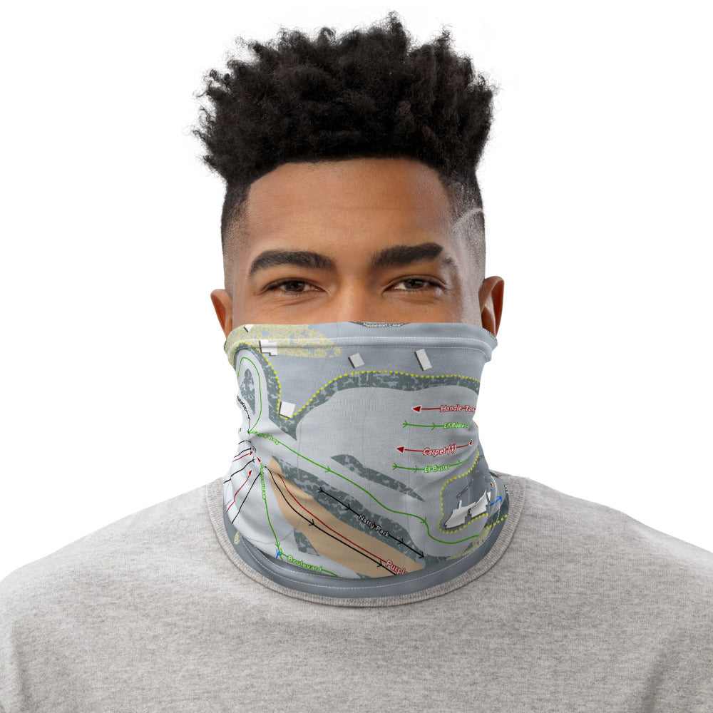 Shanty Creek Schuss, Michigan Ski Trail Map Printed Neck Gaiter - Powderaddicts
