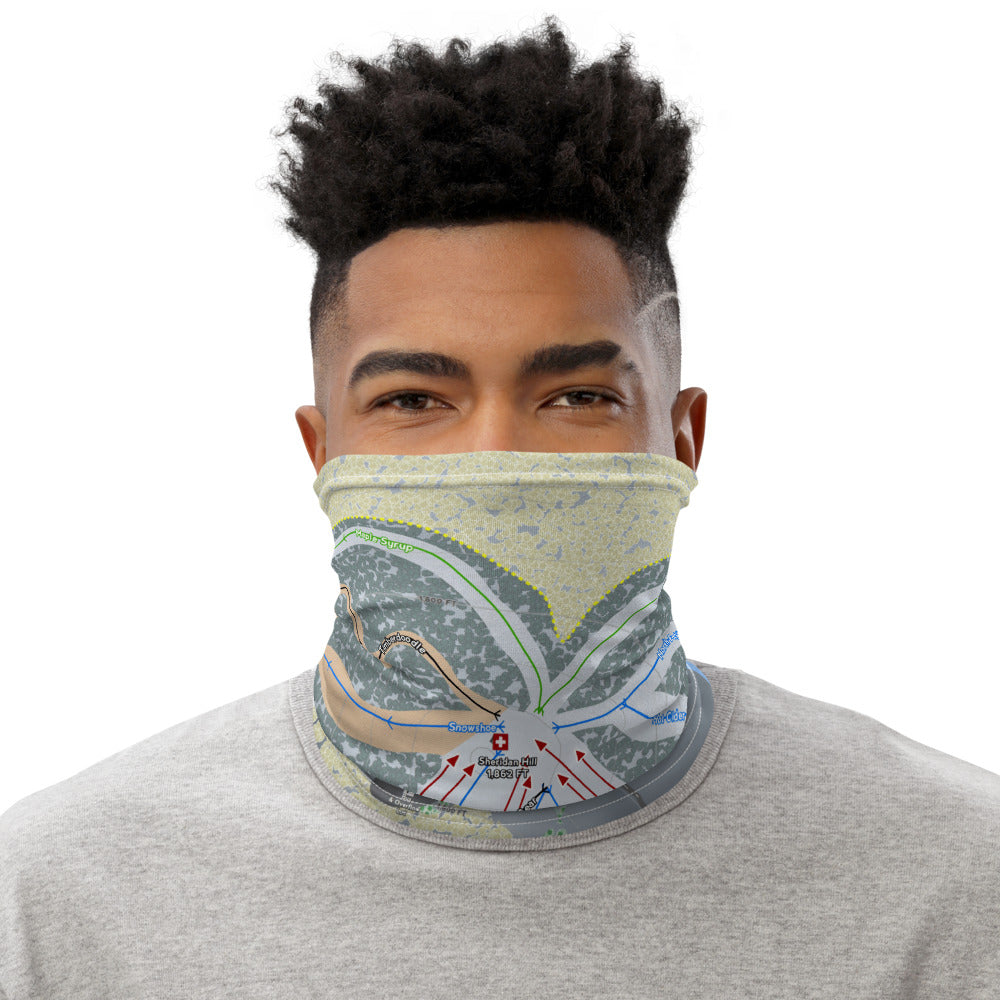 Ski Brule, Michigan Ski Trail Map Printed Neck Gaiter