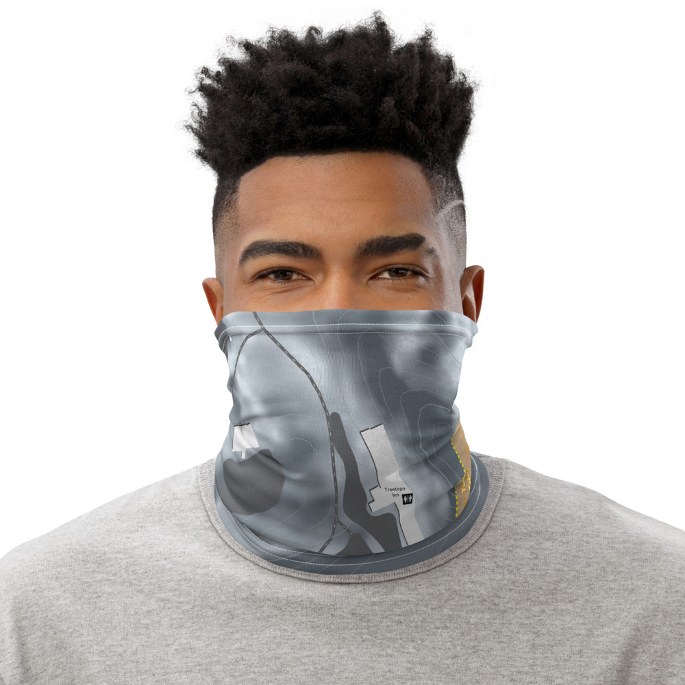 Treetops, Michigan Ski Trail Map Printed Neck Gaiter