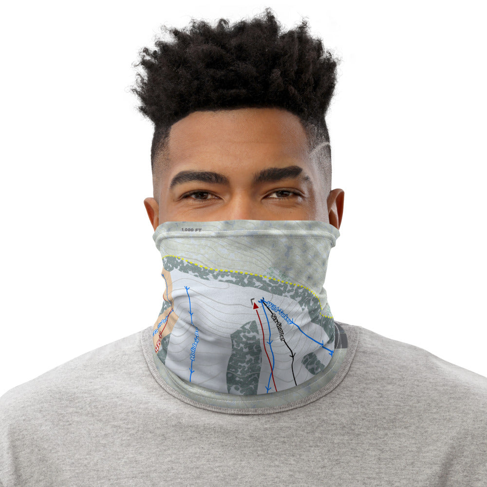 Snow Creek, Missouri Ski Trail Map Printed Neck Gaiter