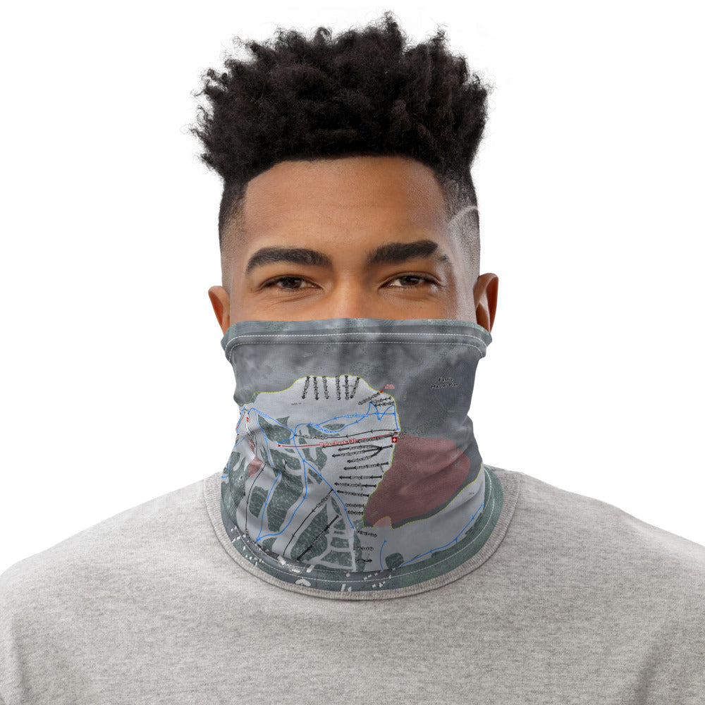 Fernie, British Columbia Ski Trail Map Printed Neck Gaiter - Powderaddicts