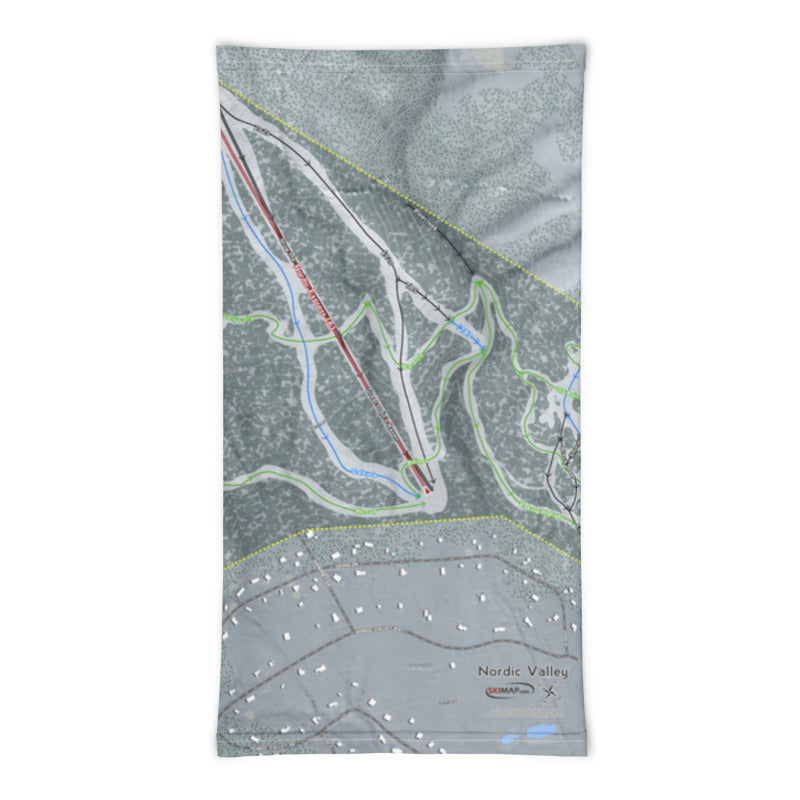Nordic Valley, Utah Ski Trail Map Printed Neck Gaiter - Powderaddicts