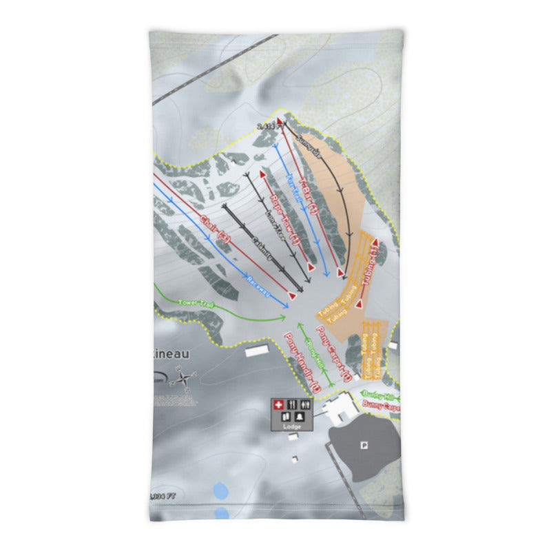 Bottineau, North Dakota Ski Trail Map Printed Neck Gaiter - Powderaddicts