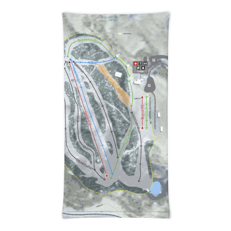 Frost Fire, North Dakota Ski Trail Map Printed Neck Gaiter - Powderaddicts