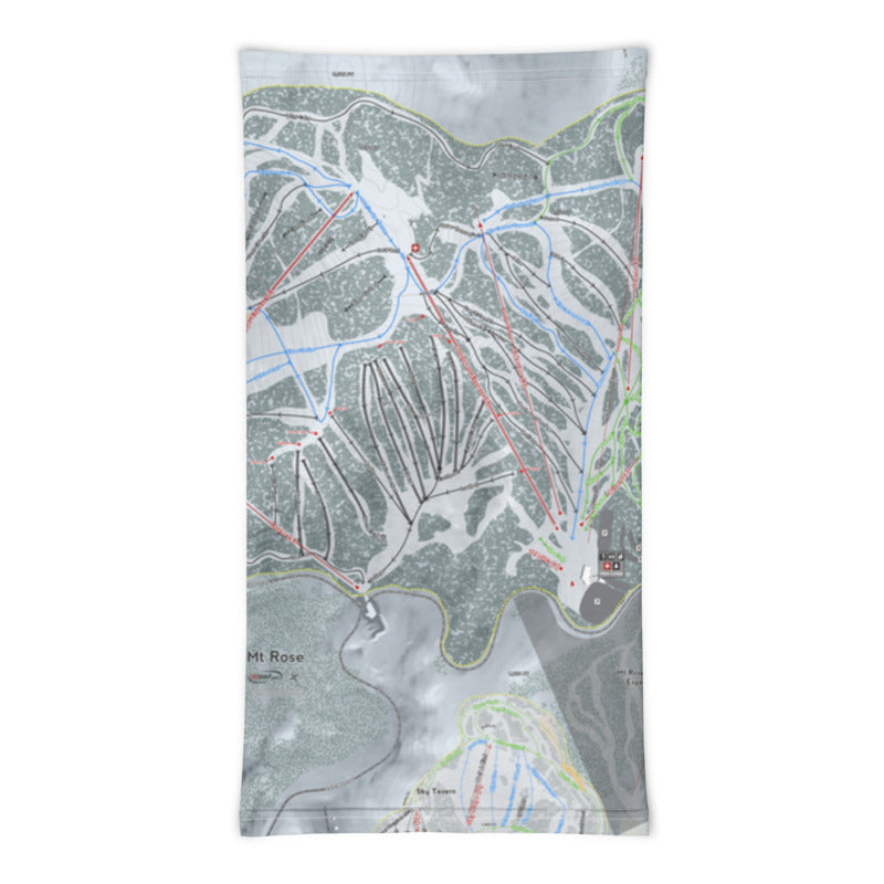 Mt. Rose, Nevada Ski Trail Map Printed Neck Gaiter - Powderaddicts