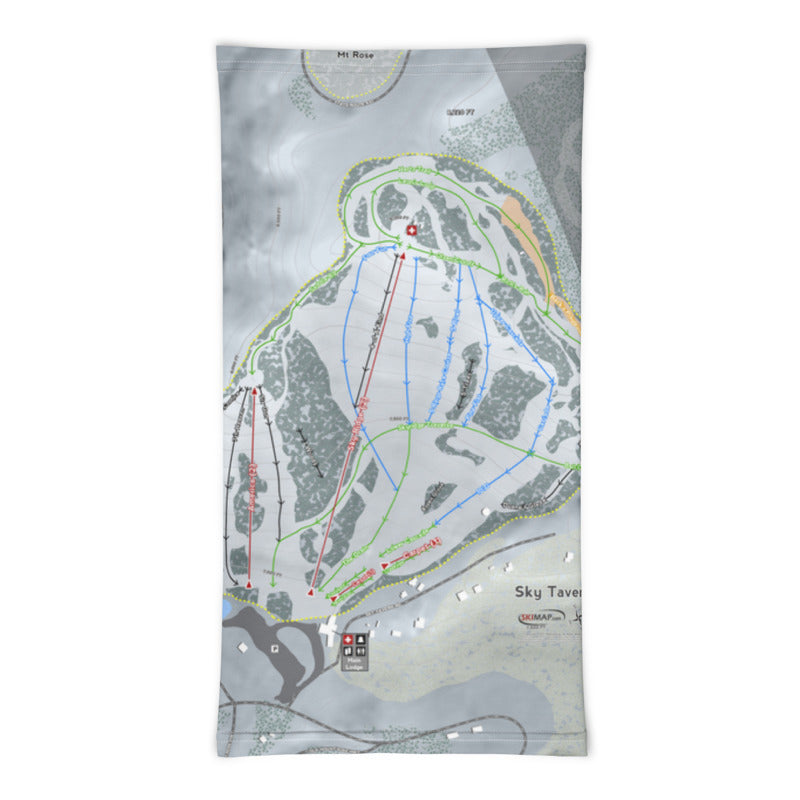 Sky Tavern, Nevada Ski Trail Map Printed Neck Gaiter - Powderaddicts