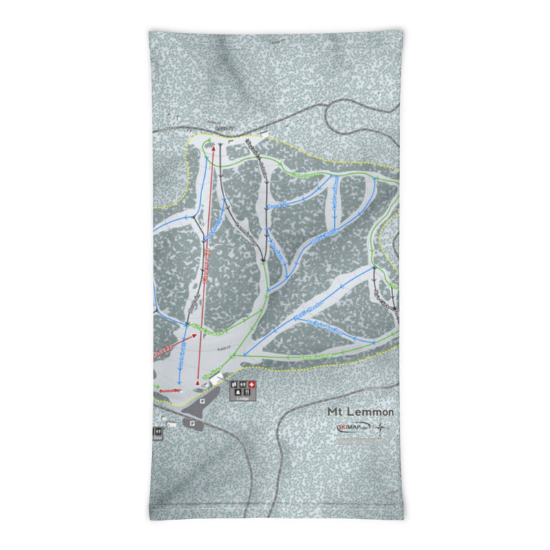 Mt Lemmon, Arizona Ski Trail Map Printed Neck Gaiter - Powderaddicts