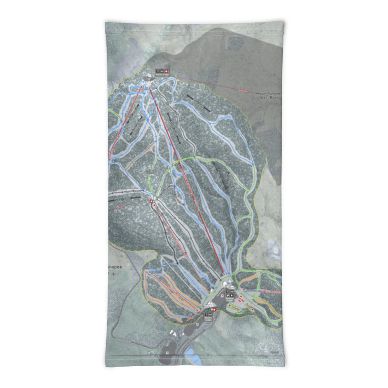Mount Sunapee, New Hampshire Ski Trail Map Printed Neck Gaiter - Powderaddicts