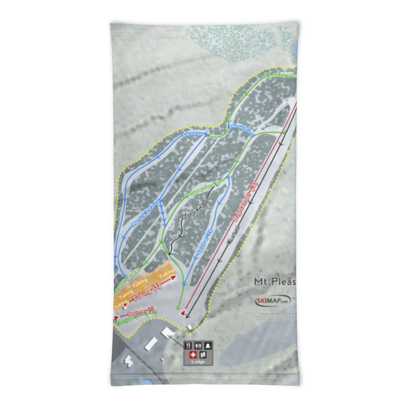 Mt Pleasant, Pennsylvania Ski Trail Map Printed Neck Gaiter - Powderaddicts