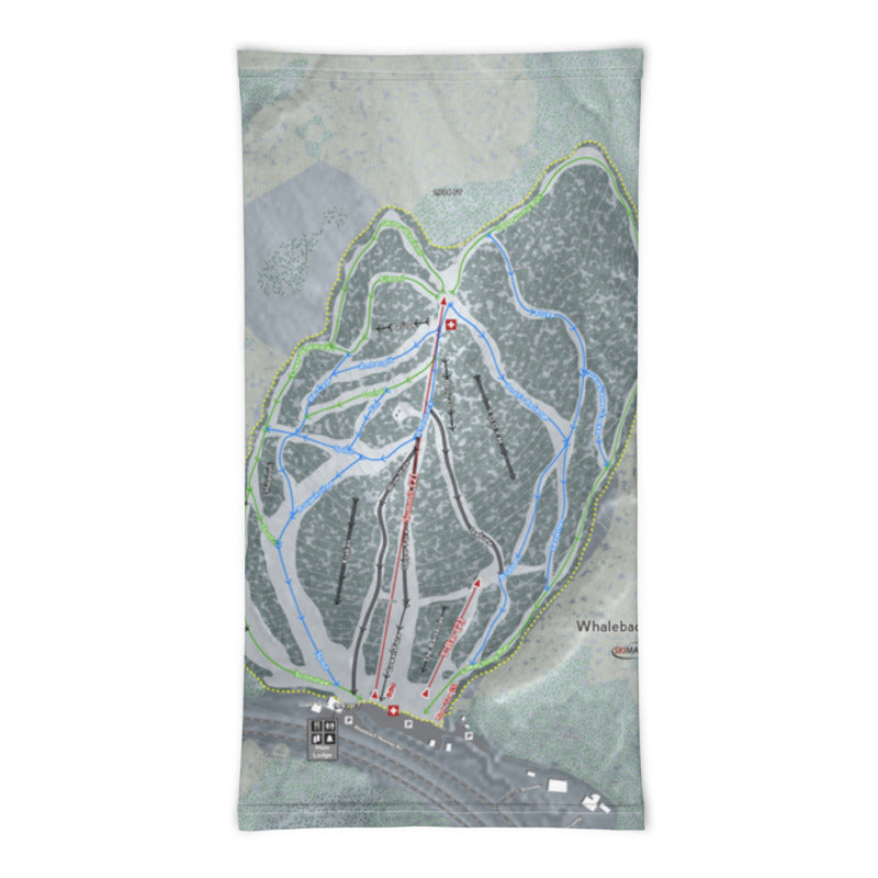 Whaleback Mountain, New Hampshire Ski Trail Map Printed Neck Gaiter - Powderaddicts