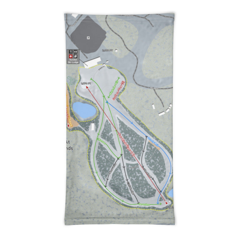 Mystic Mountain Nemacolin, Pennsylvania Ski Trail Map Printed Neck Gaiter - Powderaddicts