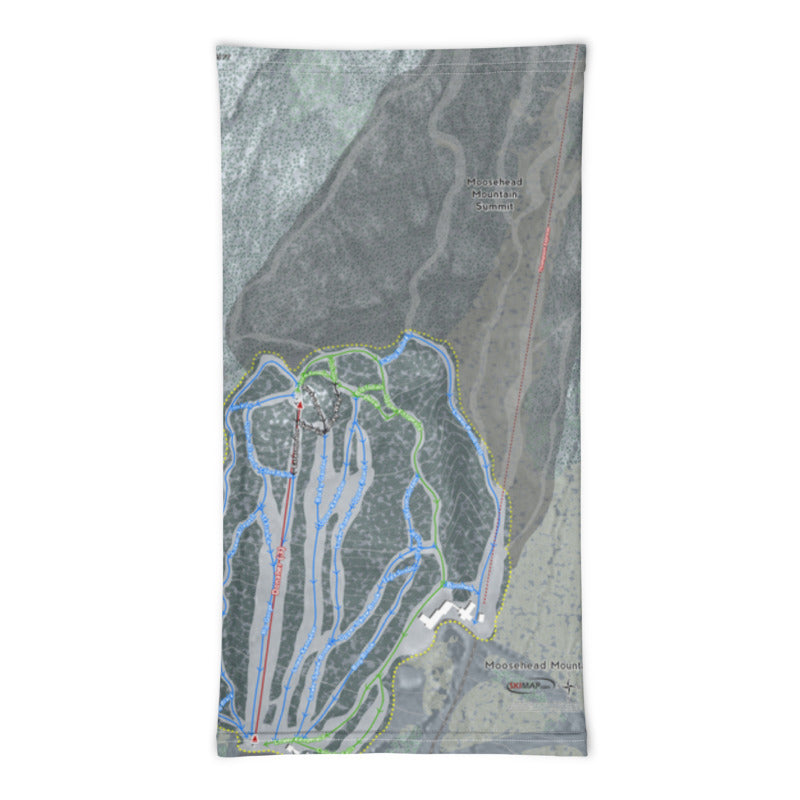 Moosehead Mountain, Maine Ski Trail Map Printed Neck Gaiter - Powderaddicts