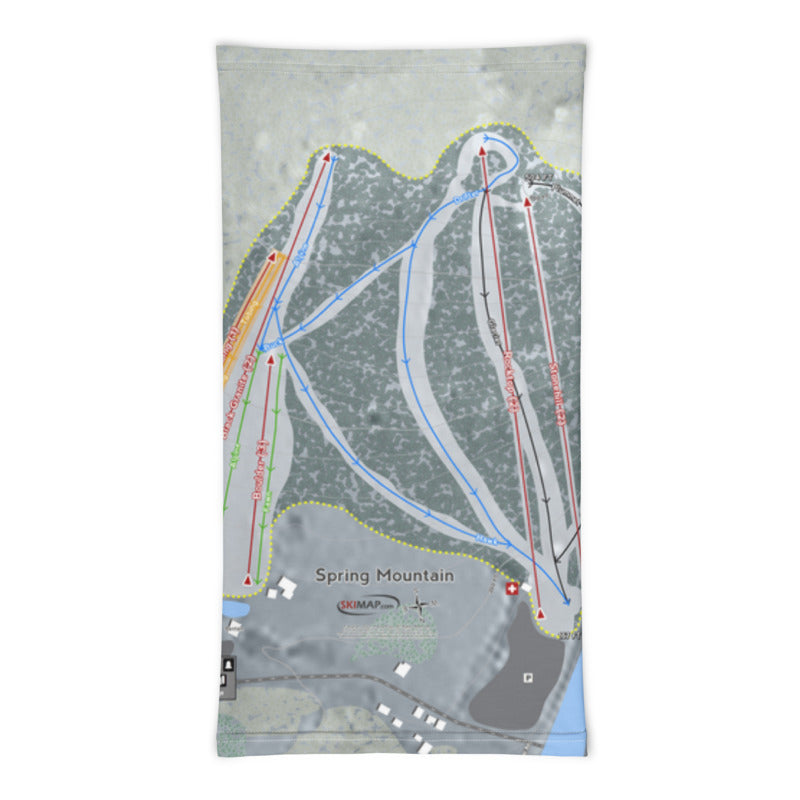 Spring Mountain, Pennsylvania Ski Trail Map Printed Neck Gaiter - Powderaddicts
