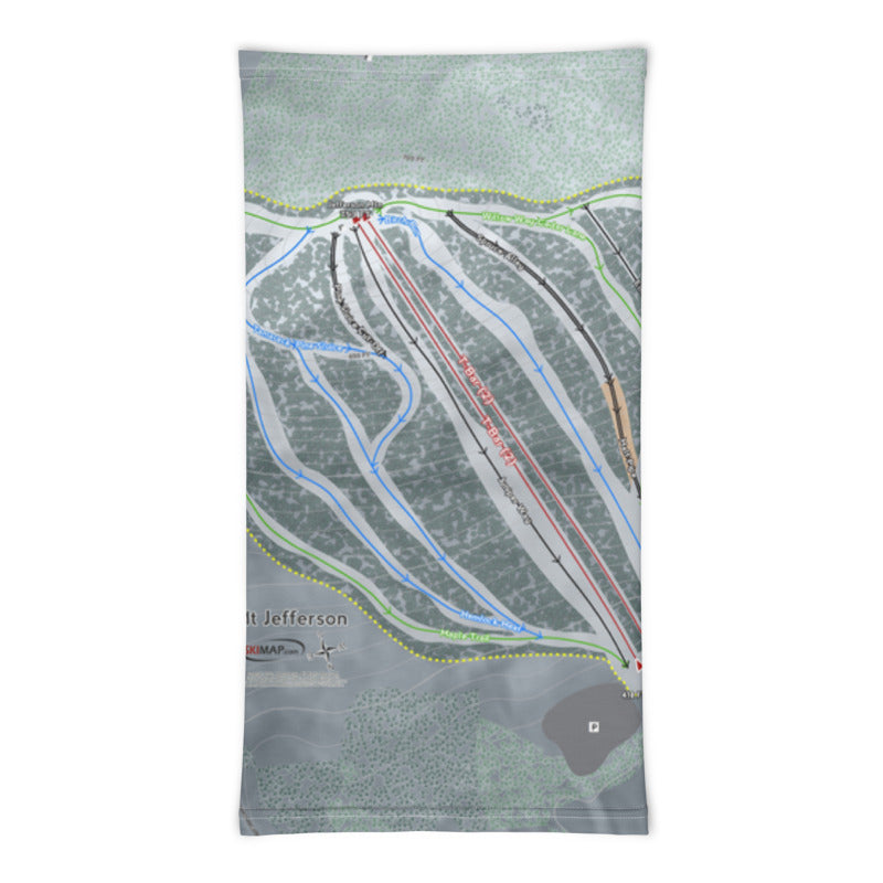 Mt Jefferson, Maine Ski Trail Map Printed Neck Gaiter - Powderaddicts