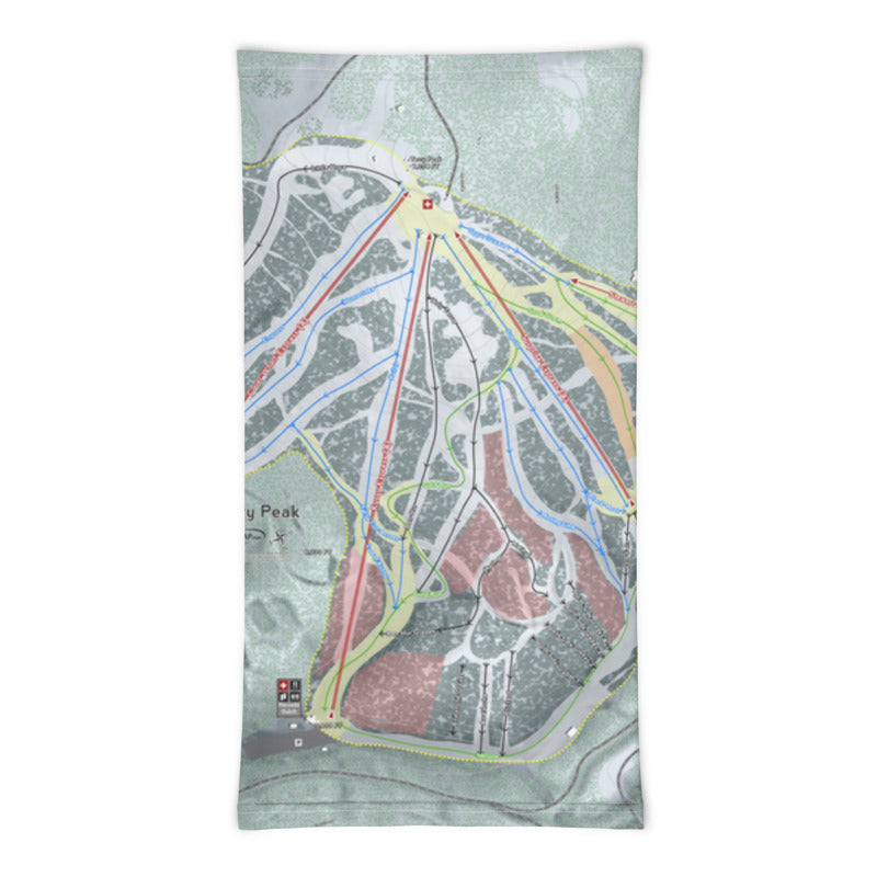 Terry Peak, South Dakota Ski Trail Map Printed Neck Gaiter - Powderaddicts