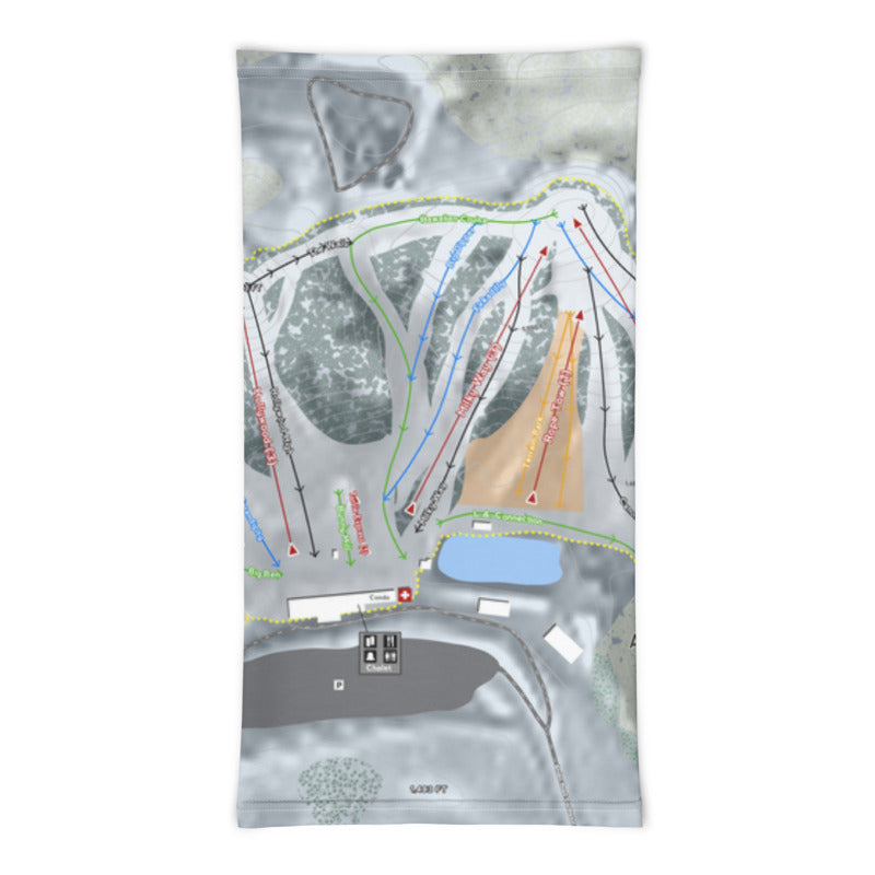 Andes Tower, Minnesota Ski Trail Map Printed Neck Gaiter - Powderaddicts