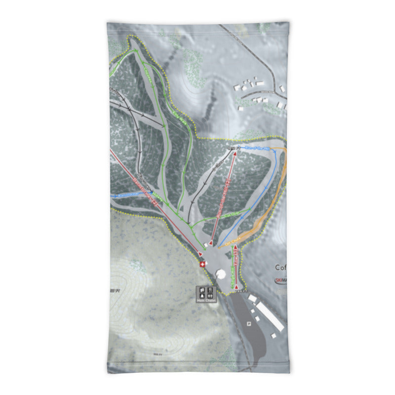 Coffee Mill, Minnesota Ski Trail Map Printed Neck Gaiter - Powderaddicts