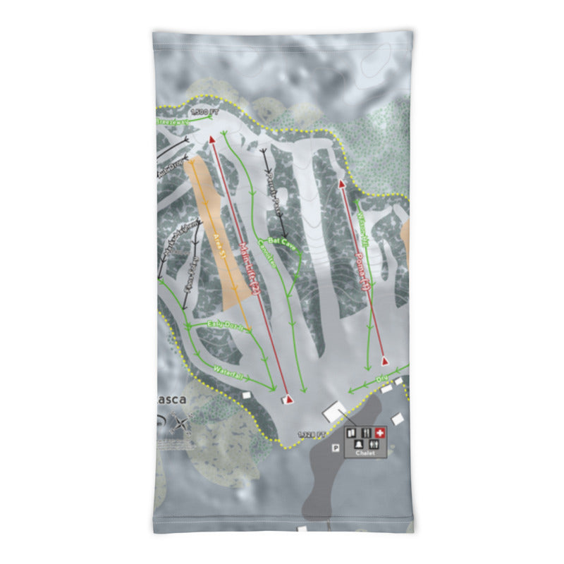 MtItasca, Minnesota Ski Trail Map Printed Neck Gaiter - Powderaddicts