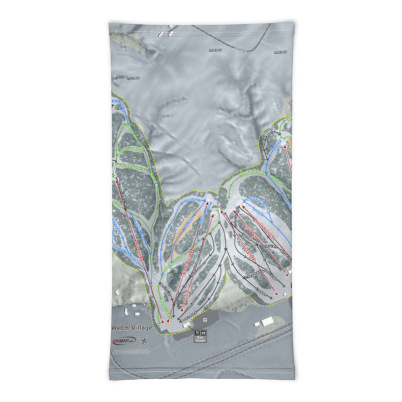 Welch Village, Minnesota Ski Trail Map Printed Neck Gaiter - Powderaddicts