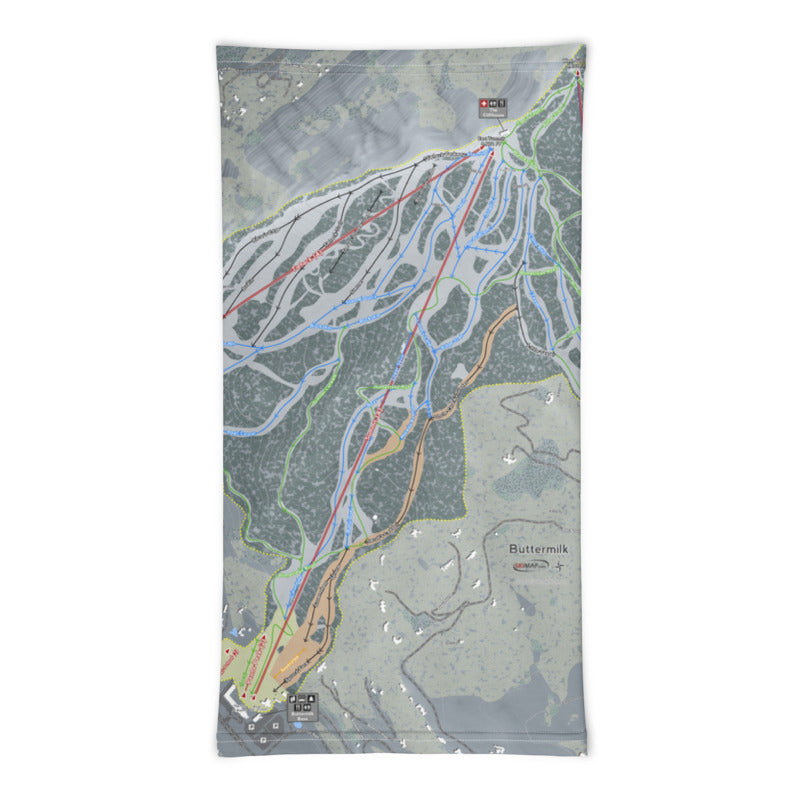 Buttermilk, Colorado Ski Trail Map Printed Neck Gaiter - Powderaddicts