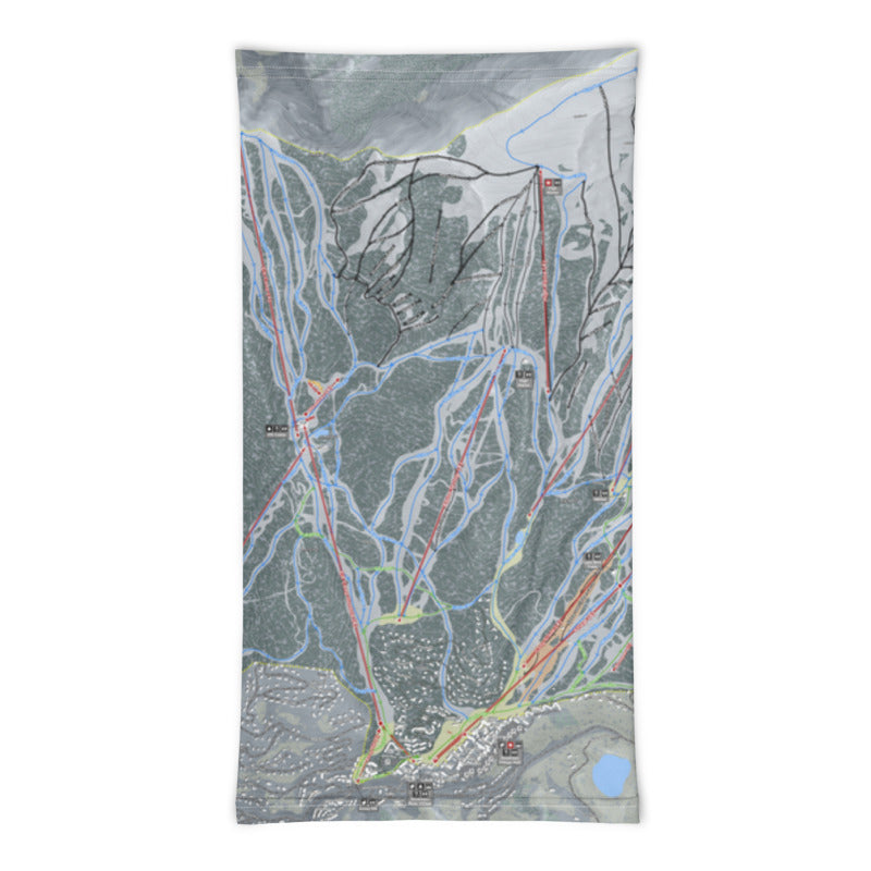 Snowmass, Colorado Ski Trail Map Printed Neck Gaiter - Powderaddicts