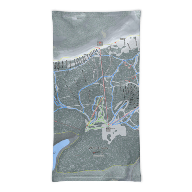Wolf Creek, Colorado Ski Trail Map Printed Neck Gaiter - Powderaddicts